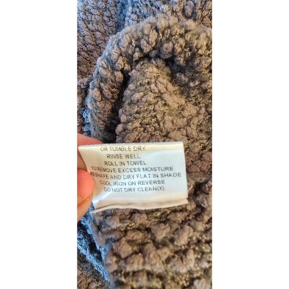 Kroshetta by Papillon Chunky Knit Sweater Mini Dress & Fringe Hem Scarf Set Med - Picture 8 of 10